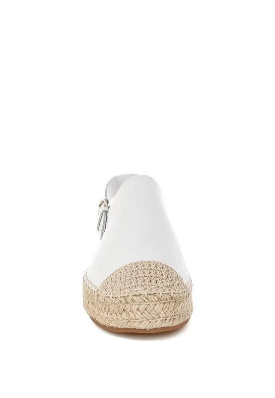 Azula White Genuine Leather Espadrilles Sandals