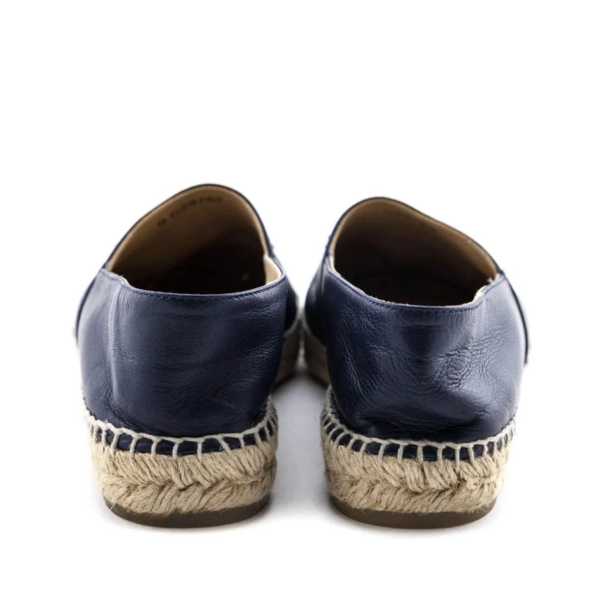Chanel Navy & Black Cap Toe Espadrilles Size US 10 | EU 40