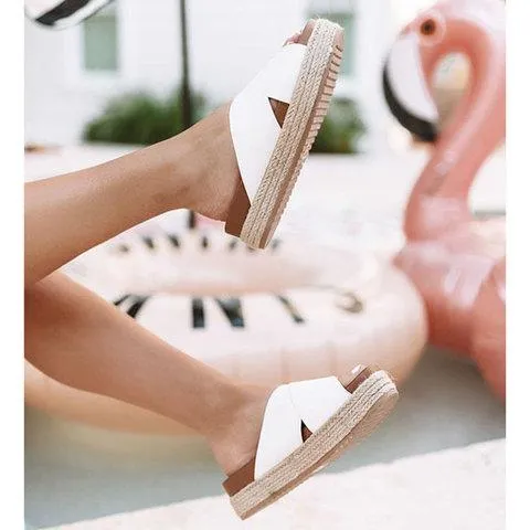 elveswallet Plus Size Peep Toe Platform Sandals Slip-on Slippers