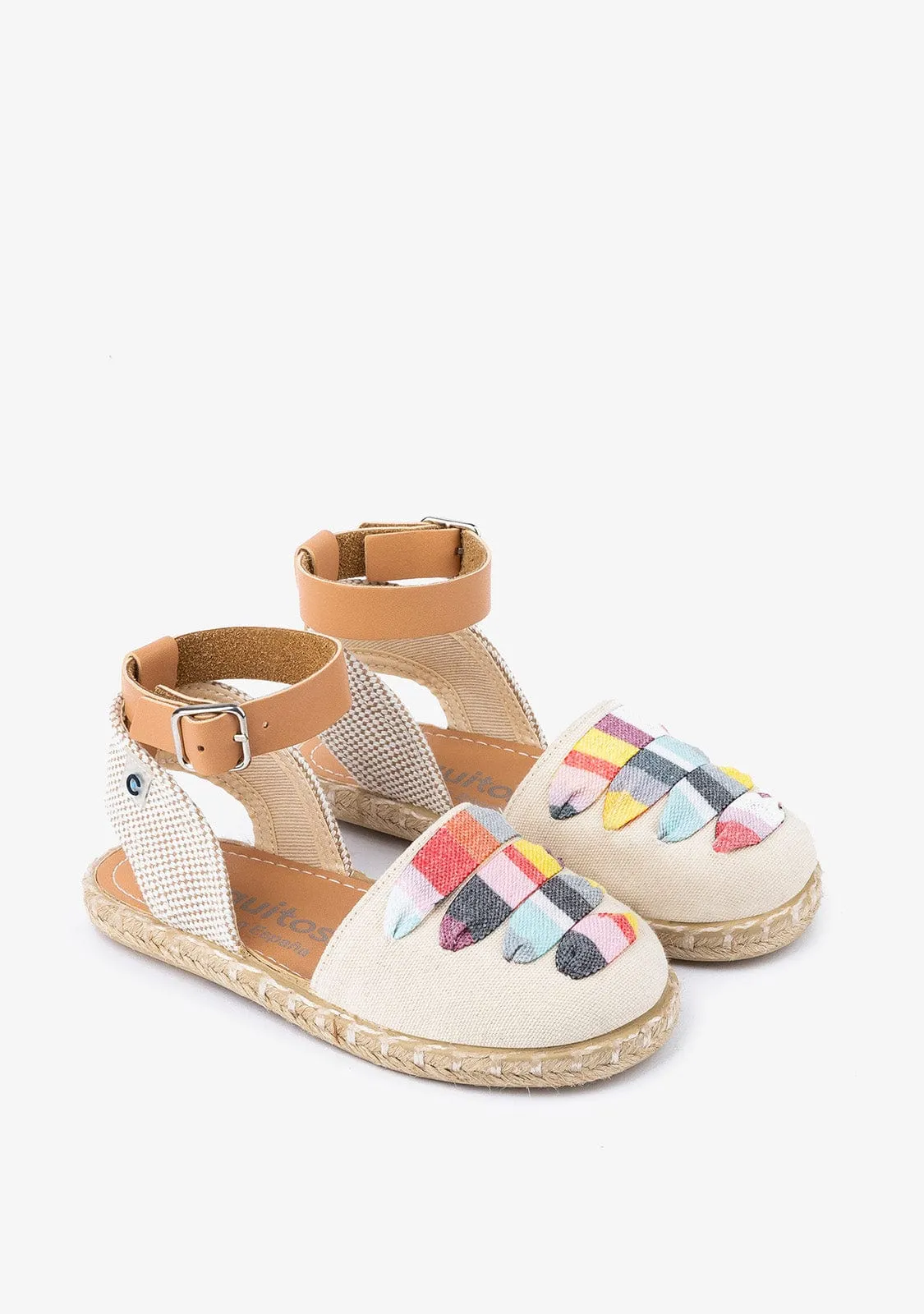 Girl's Beige Laces Espadrilles