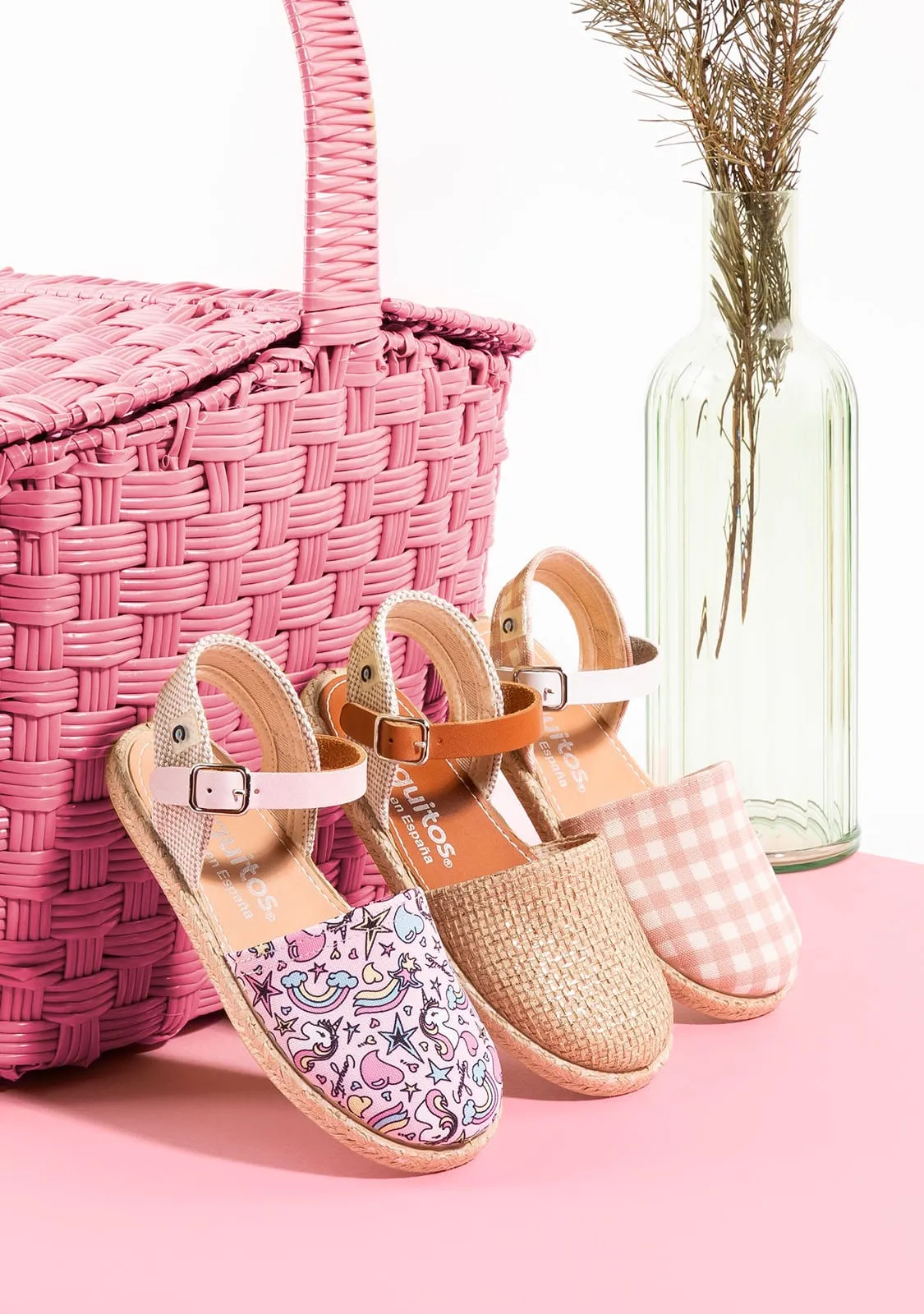 Girl's Pink Vichy Espadrilles