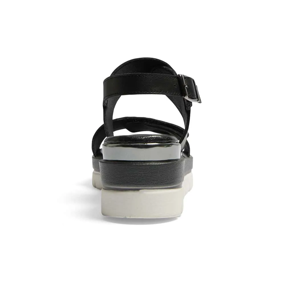 Imply Wedge in Black Leather