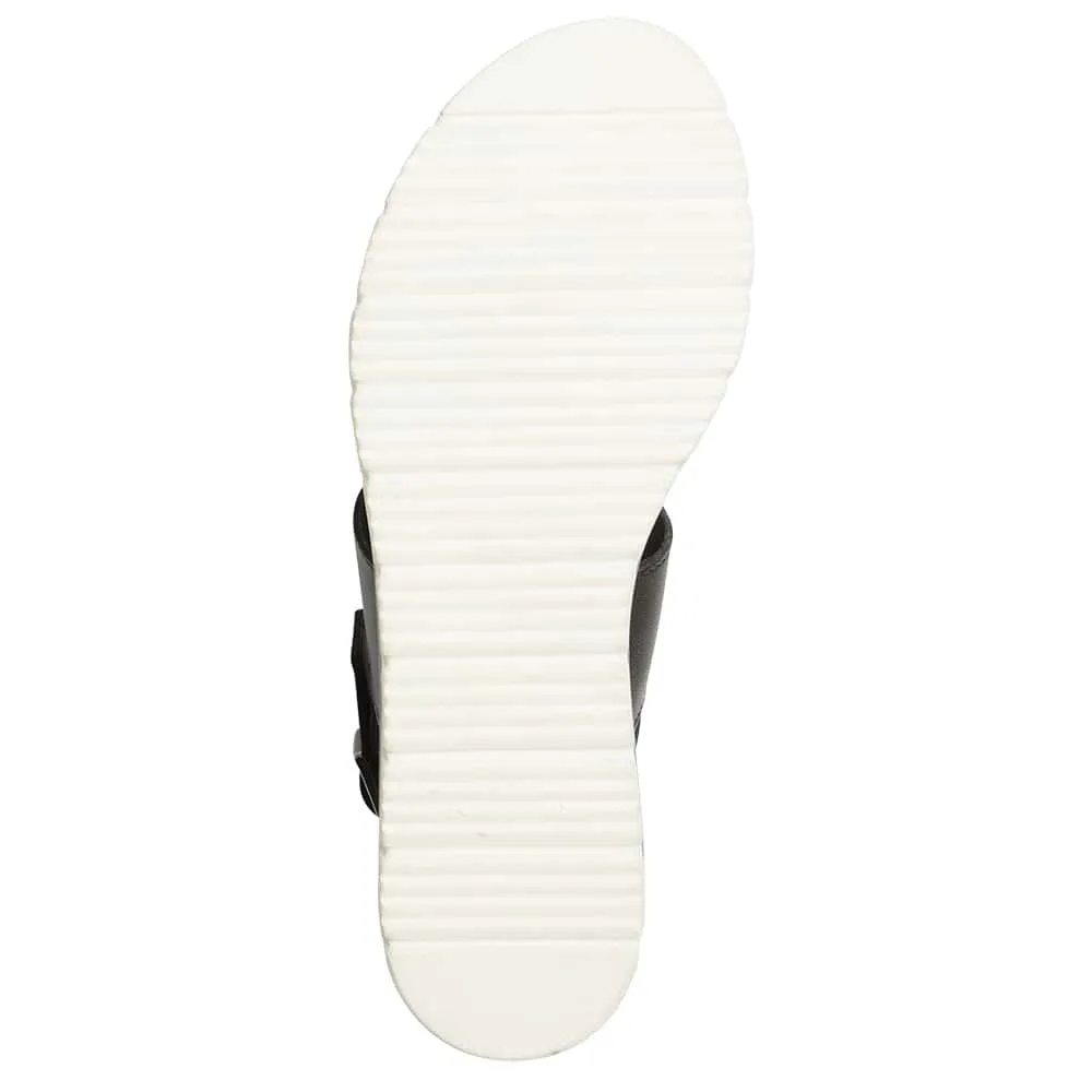 Imply Wedge in Black Leather