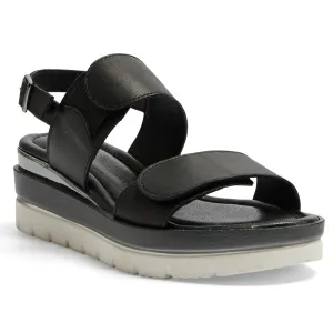 Imply Wedge in Black Leather