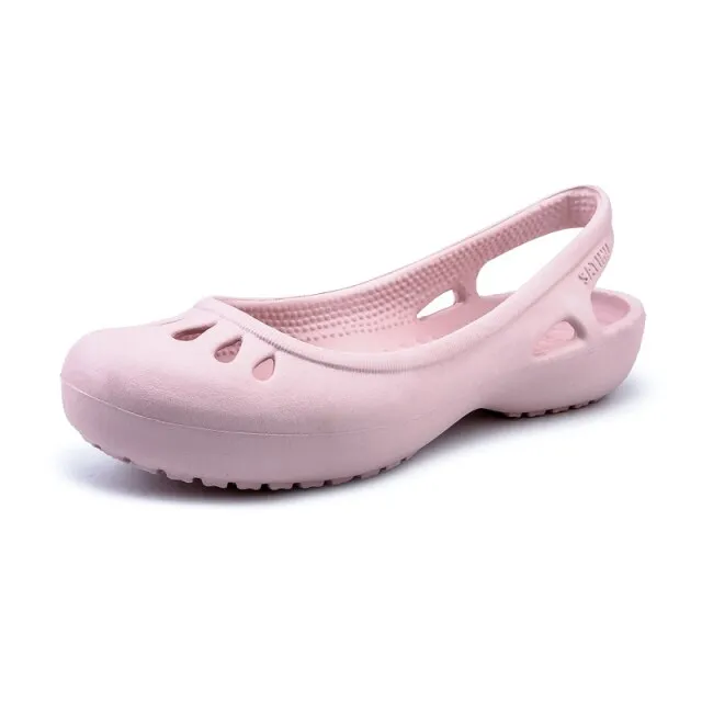 Iza Women's Slip-On Flat Breathable Summer Black Shoes