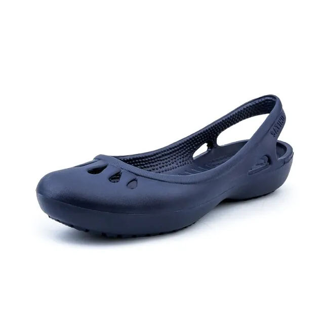 Iza Women's Slip-On Flat Breathable Summer Black Shoes