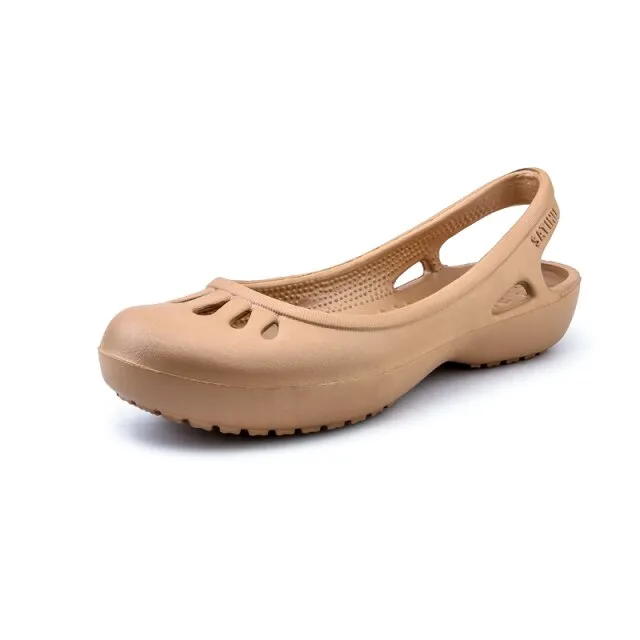 Iza Women's Slip-On Flat Breathable Summer Black Shoes