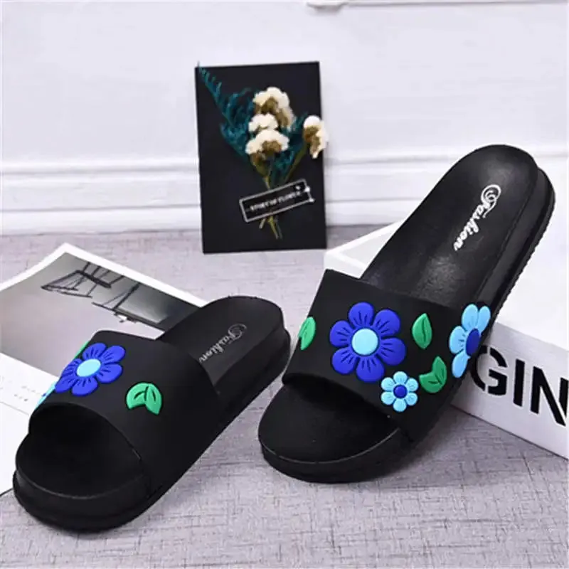 Lovely Flowers Decoration Summer Flip Flops