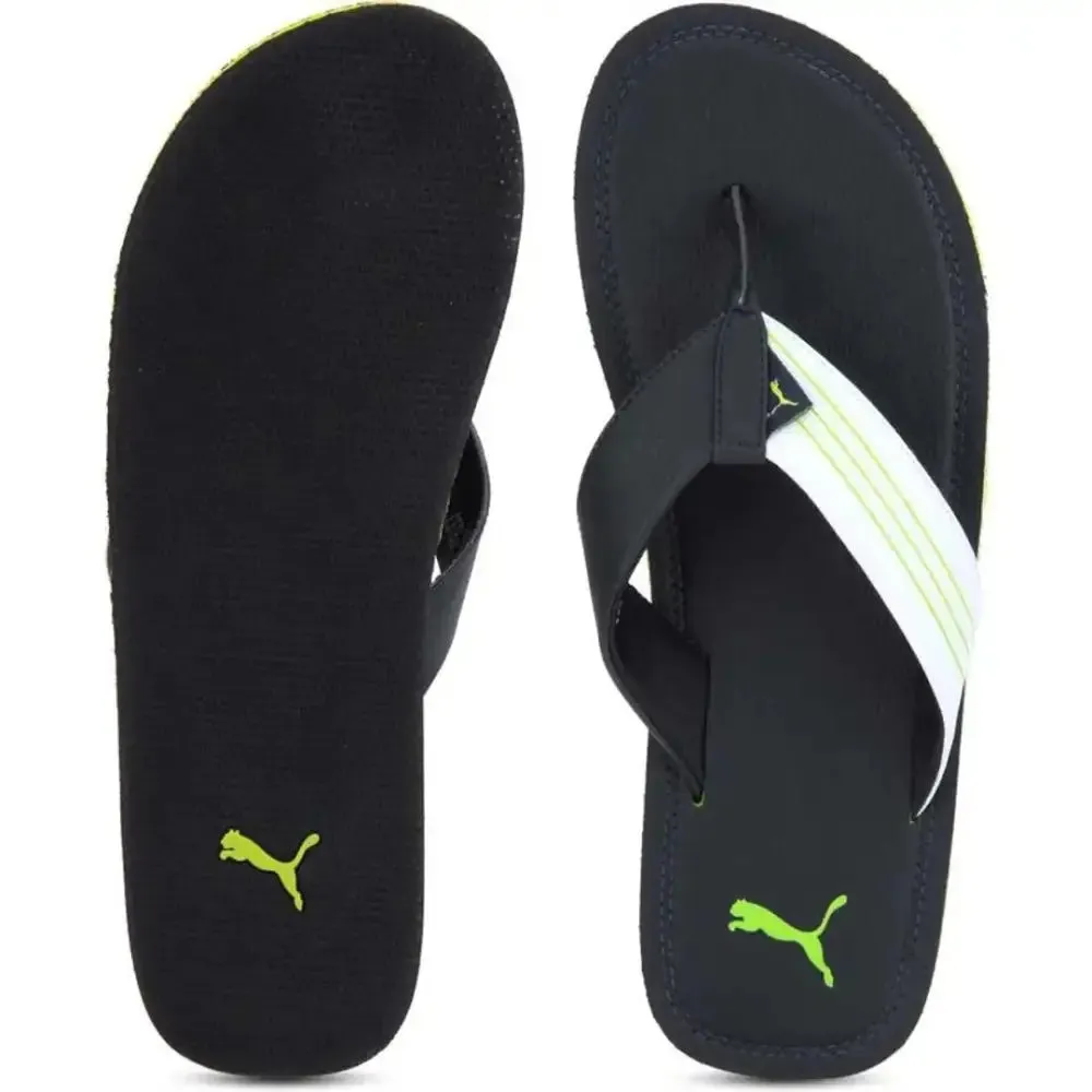 New Stylish Black Silicon Self Design Slip-On For Men