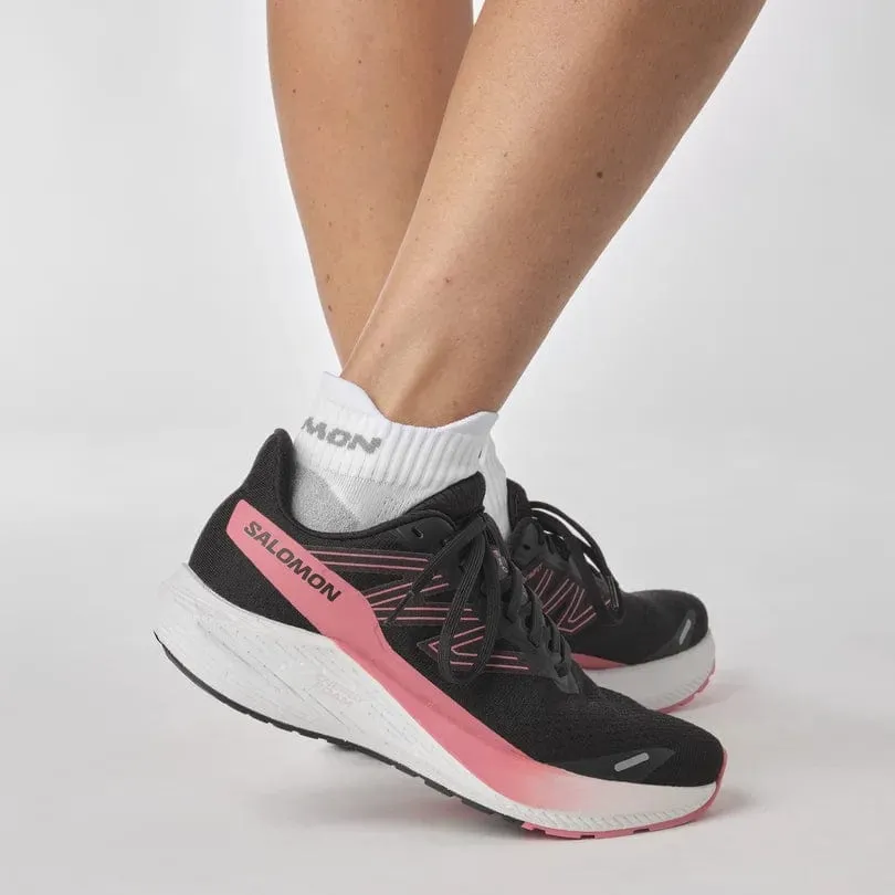 Salomon Women's Aero Blaze Running Shoes- Black/ White/ Tea Rose