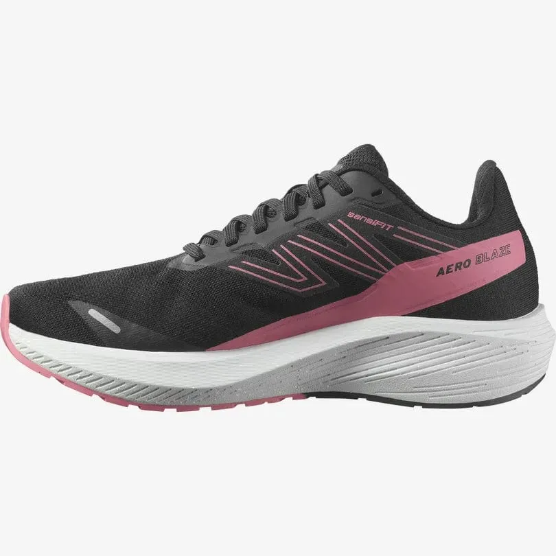 Salomon Women's Aero Blaze Running Shoes- Black/ White/ Tea Rose