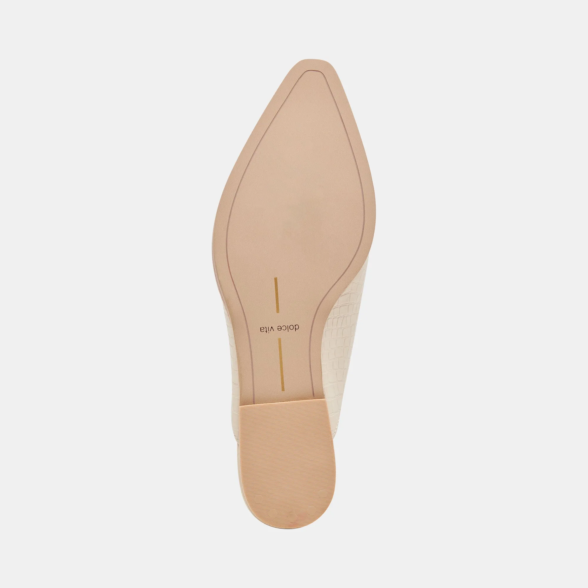SIDON FLATS IVORY EMBOSSED LEATHER