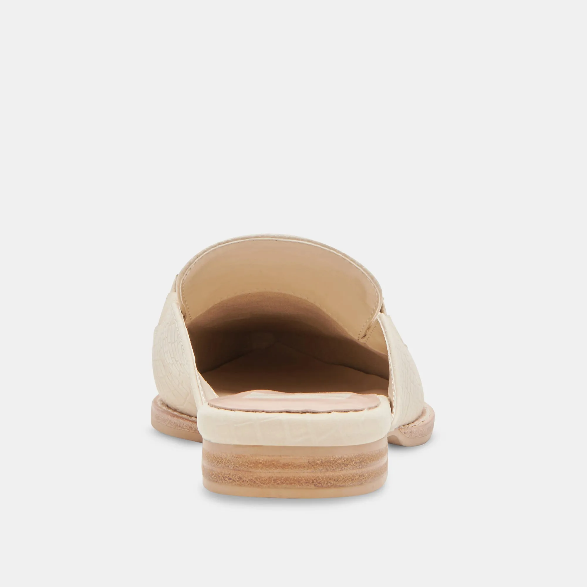 SIDON FLATS IVORY EMBOSSED LEATHER