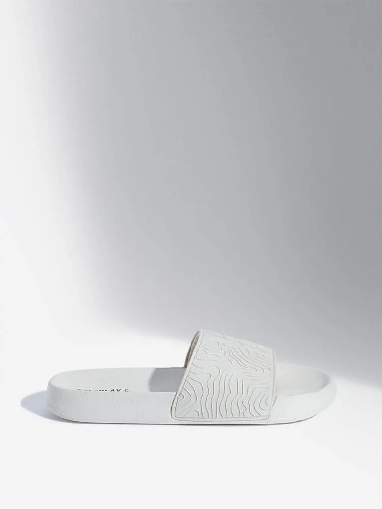 SOLEPLAY Off-White Wave-Textured Slides