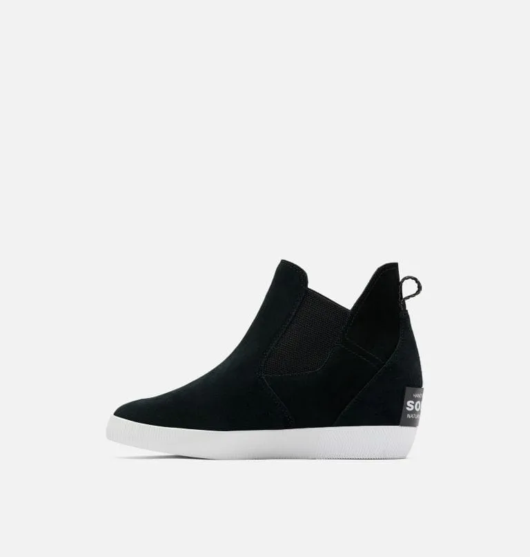 Sorel Women's Out N About Slip-On Wedge Boots- Black/ White
