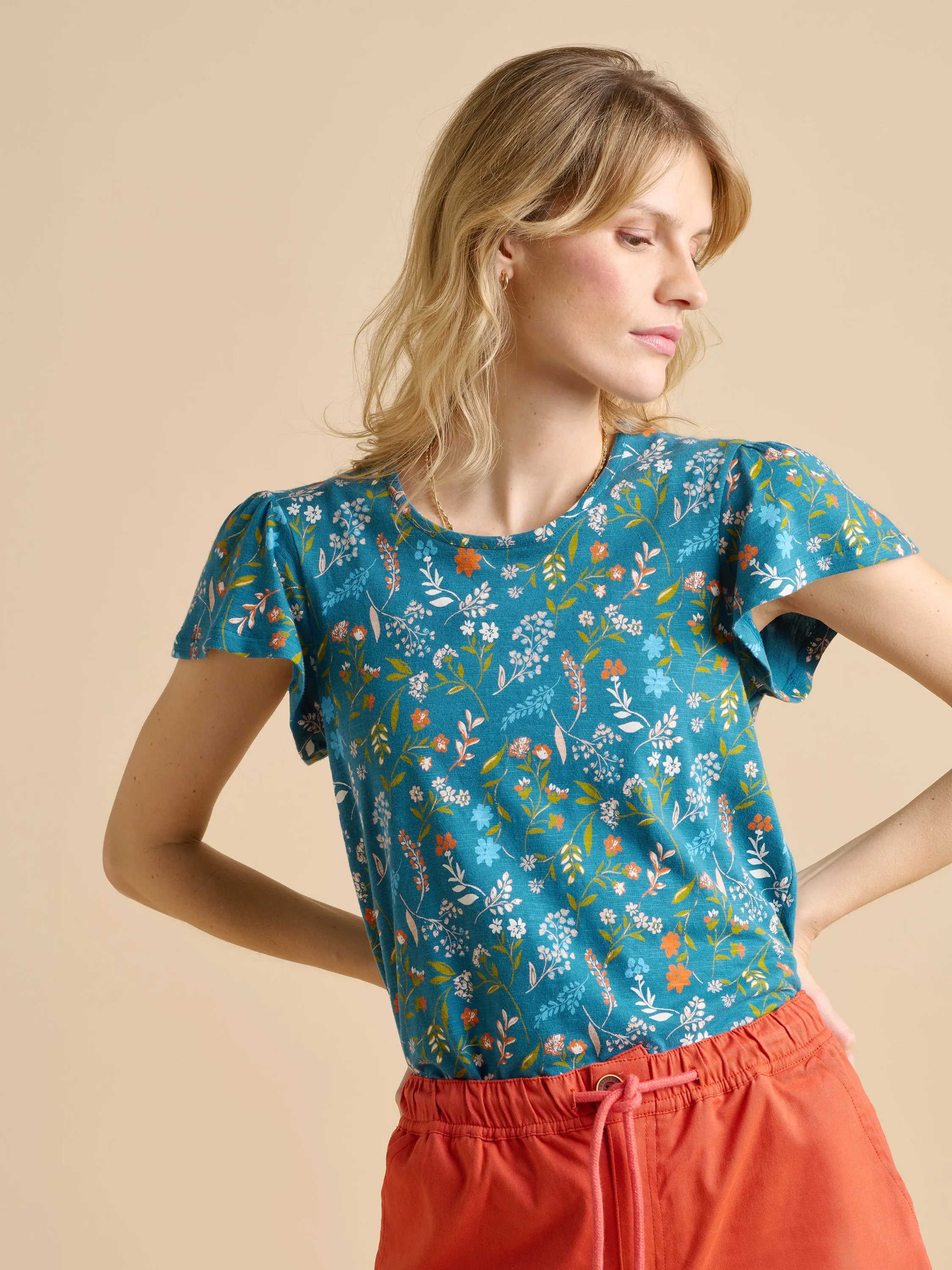 Teal Shoreline Meadow Jersey T Shirt