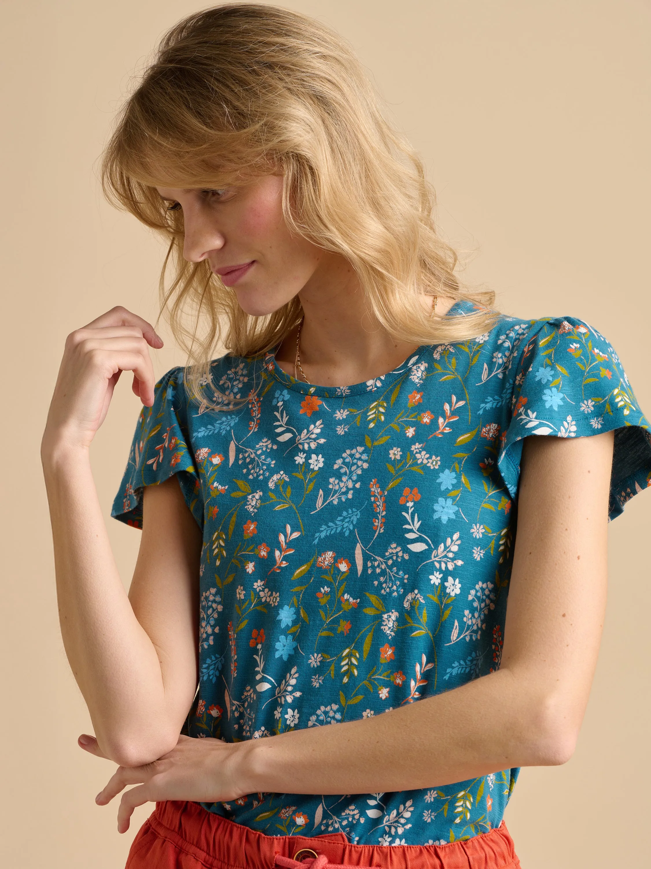Teal Shoreline Meadow Jersey T Shirt