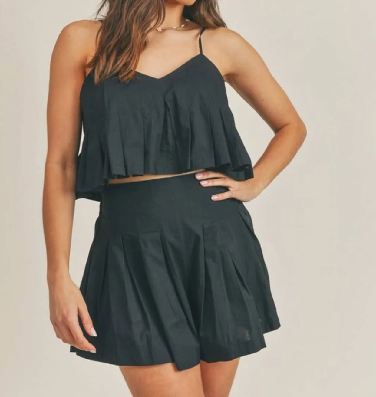 The Emma Set: Pleated Cami Short Set