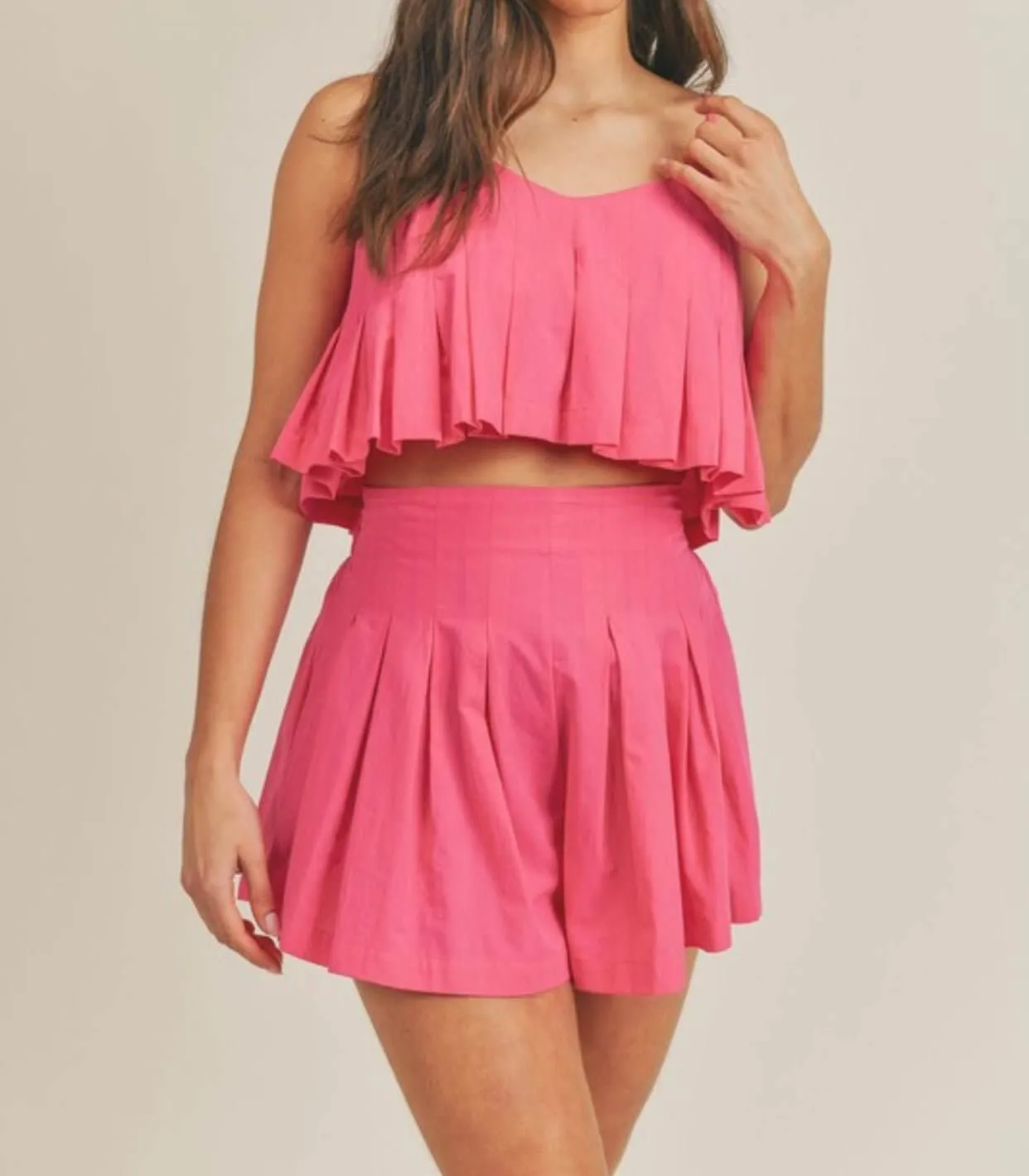 The Emma Set: Pleated Cami Short Set