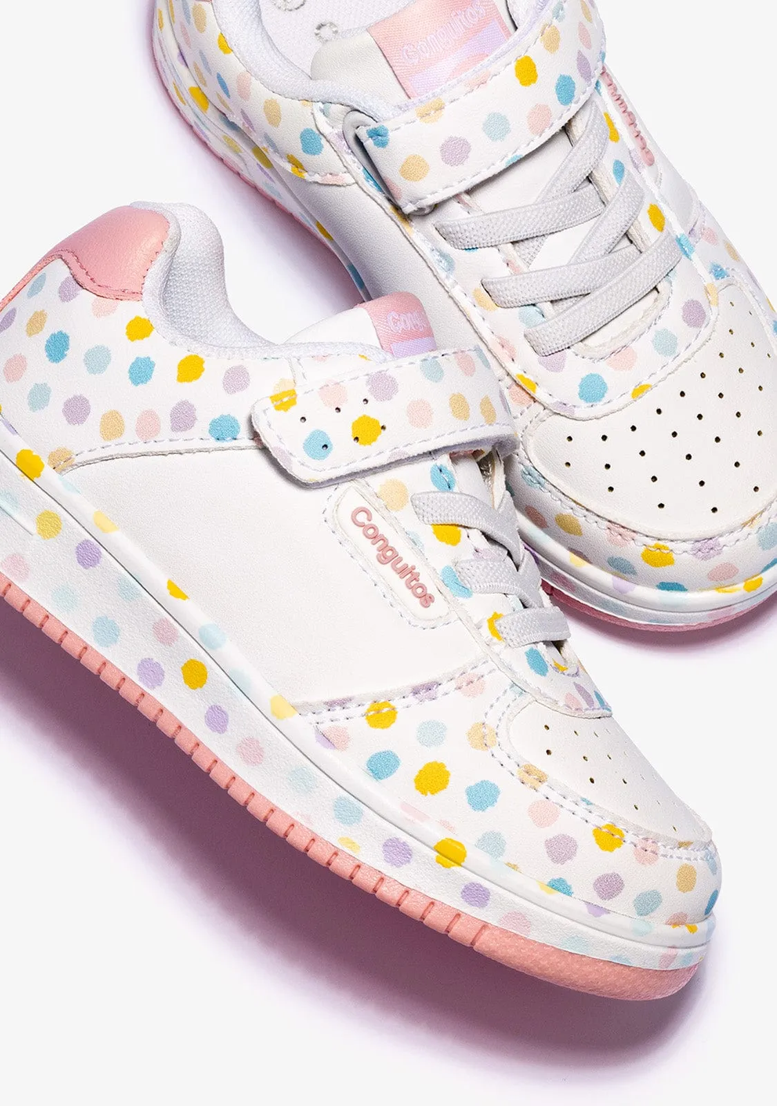 White Dots Elastic Sneakers