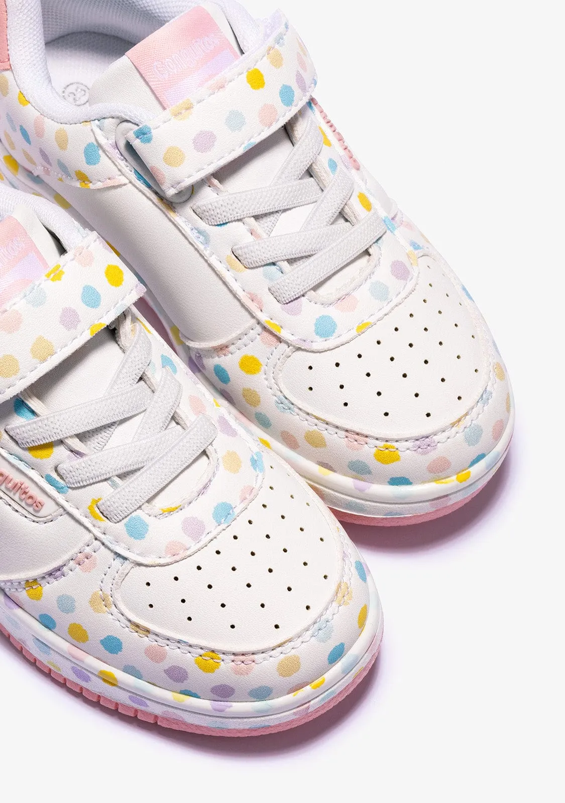 White Dots Elastic Sneakers