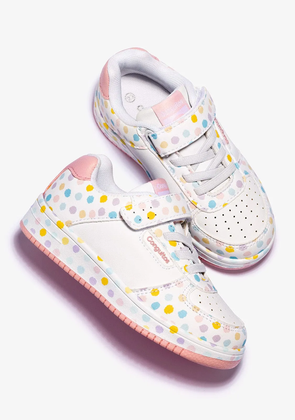 White Dots Elastic Sneakers