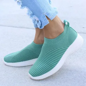 Women Shoes Knitting Sock Sneakers Slip On Flat Shoes