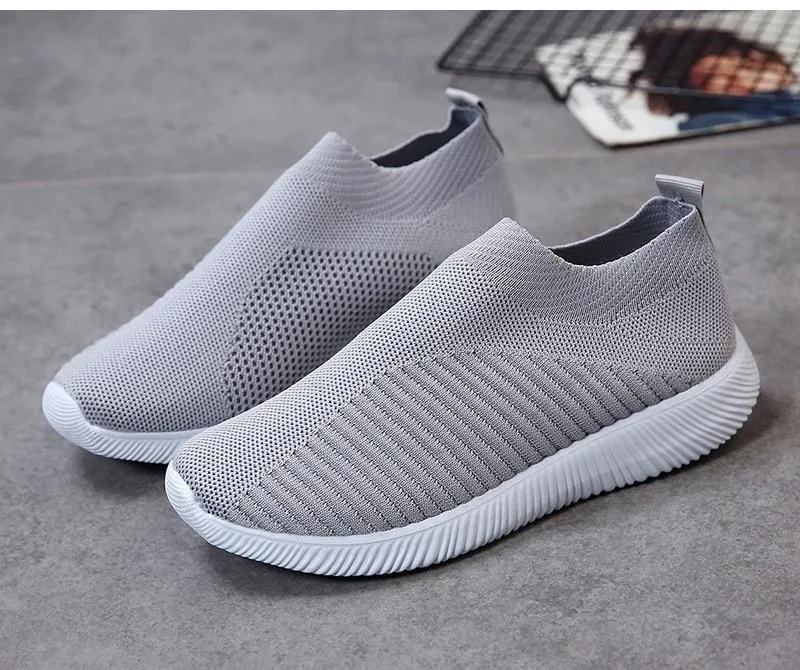 Women Shoes Knitting Sock Sneakers Slip On Flat Shoes