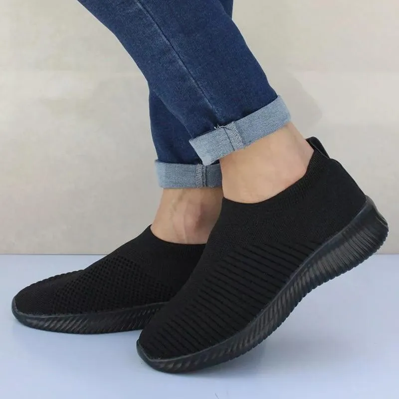 Women Shoes Knitting Sock Sneakers Slip On Flat Shoes