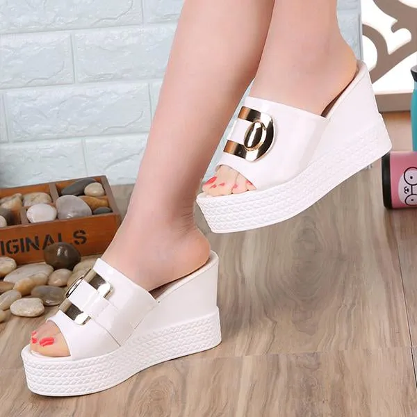 Women's Casual Thick Sole Wedge Slippers 98050426S