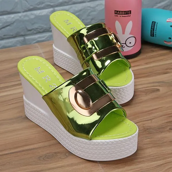 Women's Casual Thick Sole Wedge Slippers 98050426S