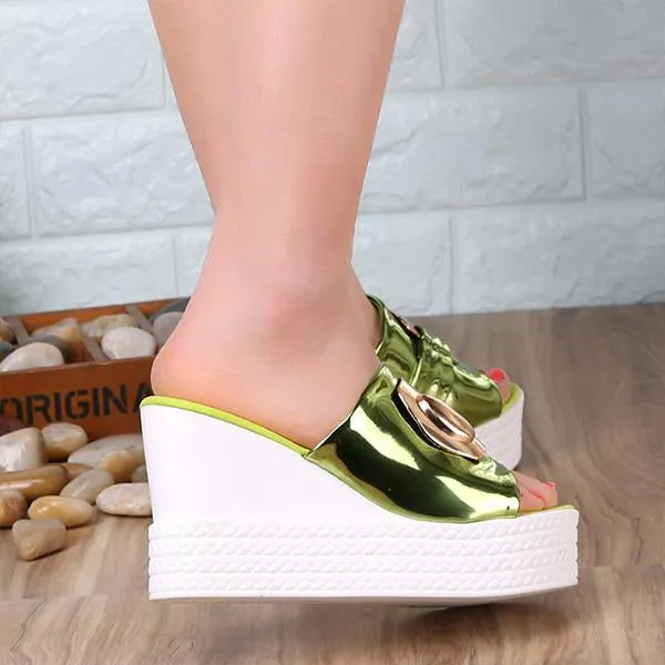 Women's Casual Thick Sole Wedge Slippers 98050426S