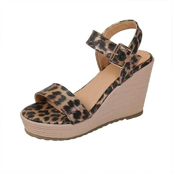 Women's Espadrille Wedge Sandals with Snake Print 63141651C
