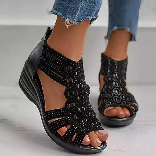 Women'S Fish Mouth Cutout Wedge Sandals 36298530