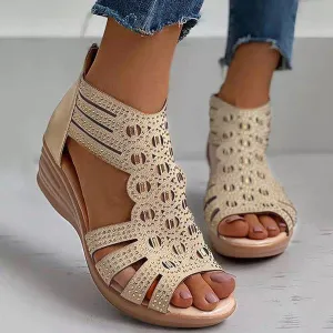 Women'S Fish Mouth Cutout Wedge Sandals 36298530