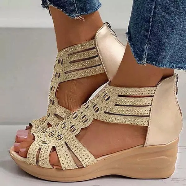 Women'S Fish Mouth Cutout Wedge Sandals 36298530