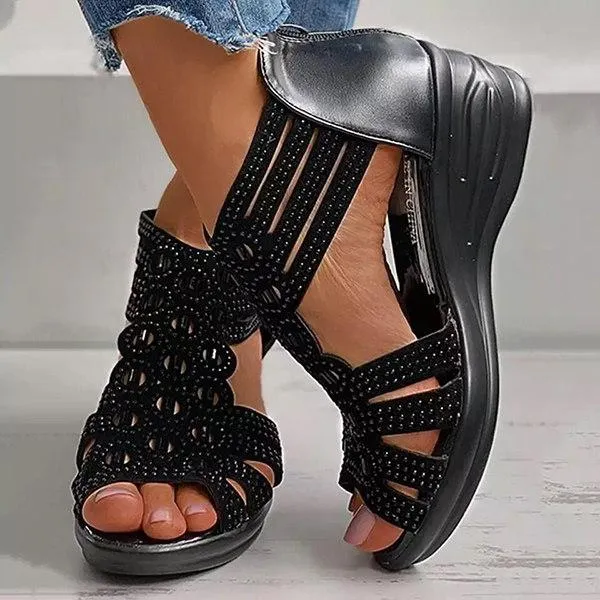 Women'S Fish Mouth Cutout Wedge Sandals 36298530