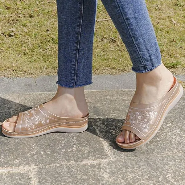 Women's Vintage Casual Embroidered Slippers 50736317S