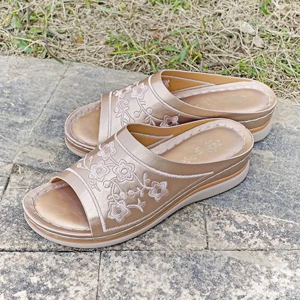 Women's Vintage Casual Embroidered Slippers 50736317S