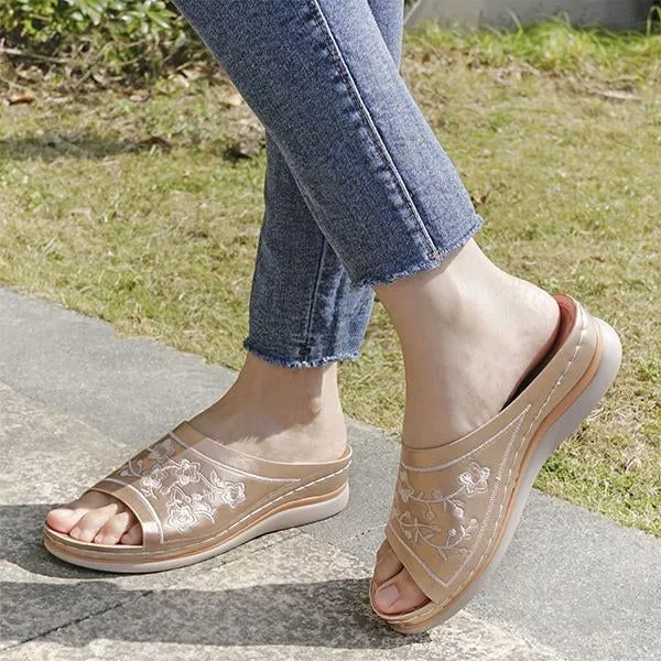 Women's Vintage Casual Embroidered Slippers 50736317S